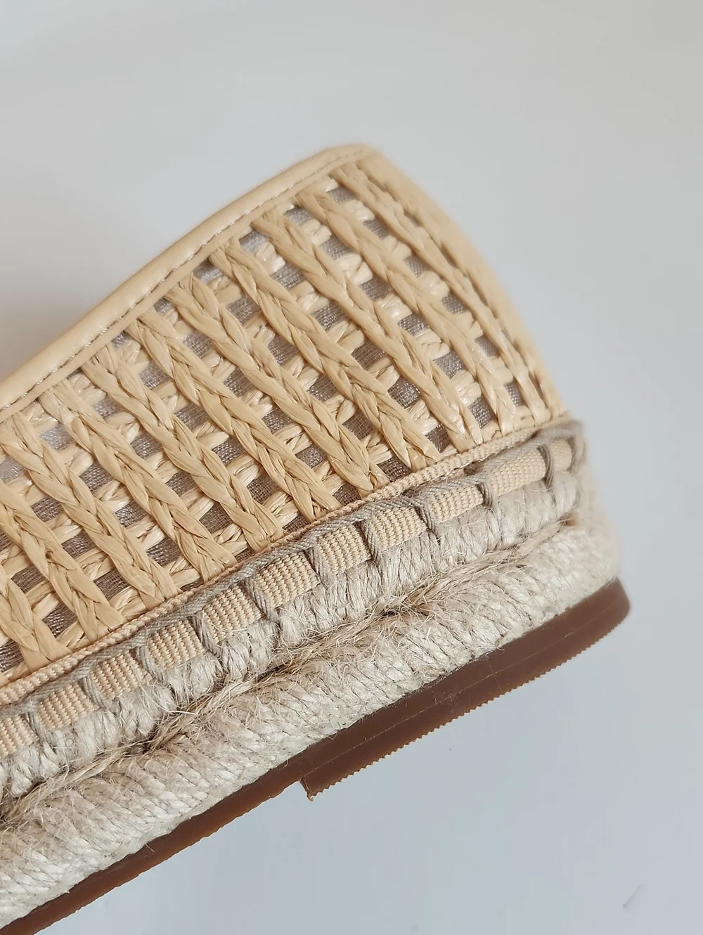J. Crew Woven espadrille flats Natural Raffia Size 8.5 NWT